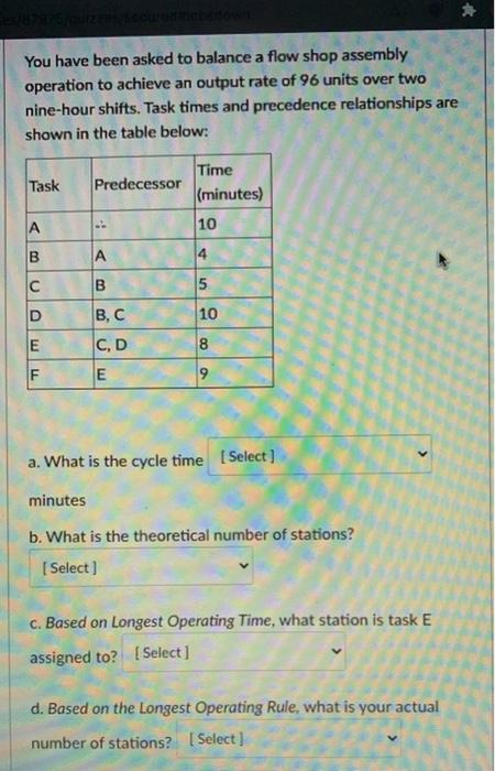 A THROUGH E PLEASE You have been asked to balance