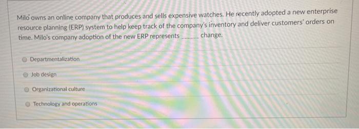 Milo owns an online company that produces and