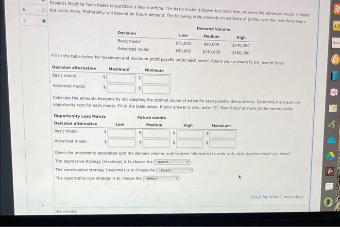 Edwards Machine Tools needs to purchase a new