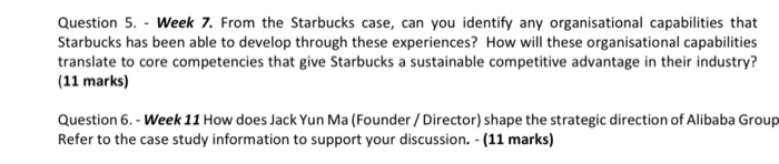 no case study is mentioned Question 5. - Week 7.