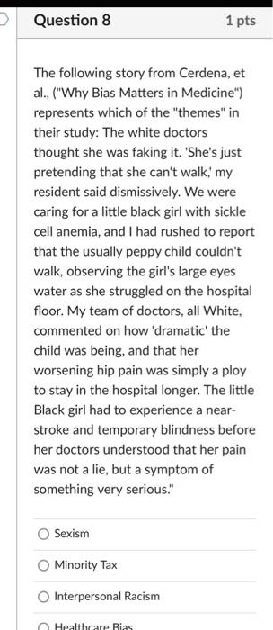 The following story from Cerdena, et al., ("Why