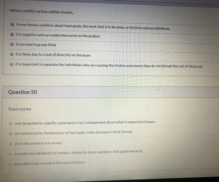 When conflict arises within teams, It may involve