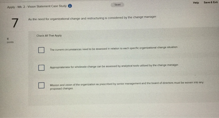 Seve & Exit Help Apply - Wk. 2- Vision Statement