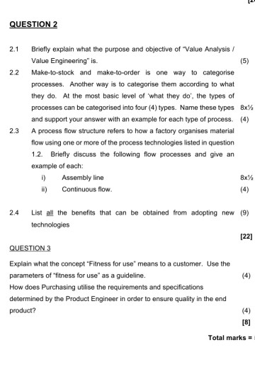 QUESTION 2 2.1 22 Briefly explain what the