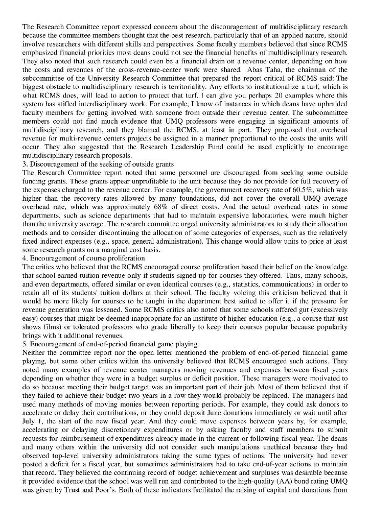 THE FINANCIAL MANAGEMENT SYSTEM PRIOR TO RCMS