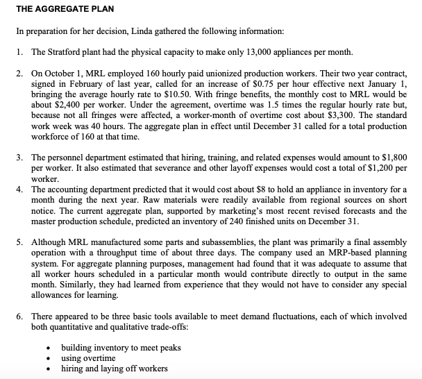 Formulate an LP for the production planning