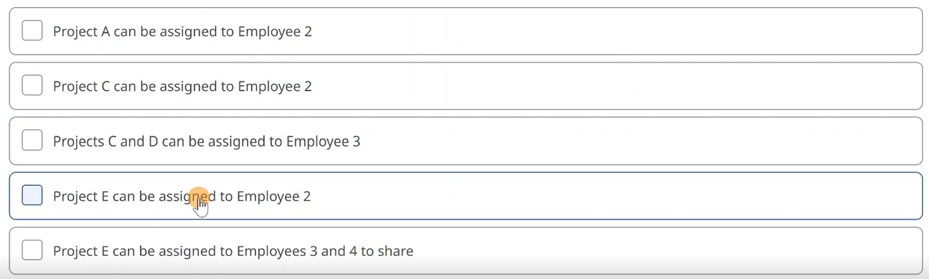Laura is considering new project commitments for