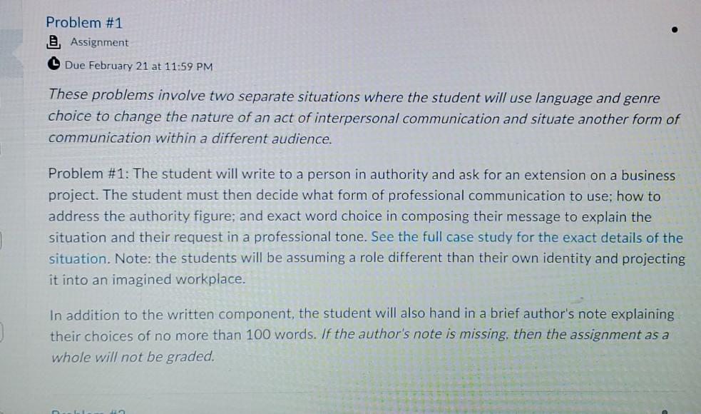 Problem #1 B, Assignment Due February 21 at 11:59