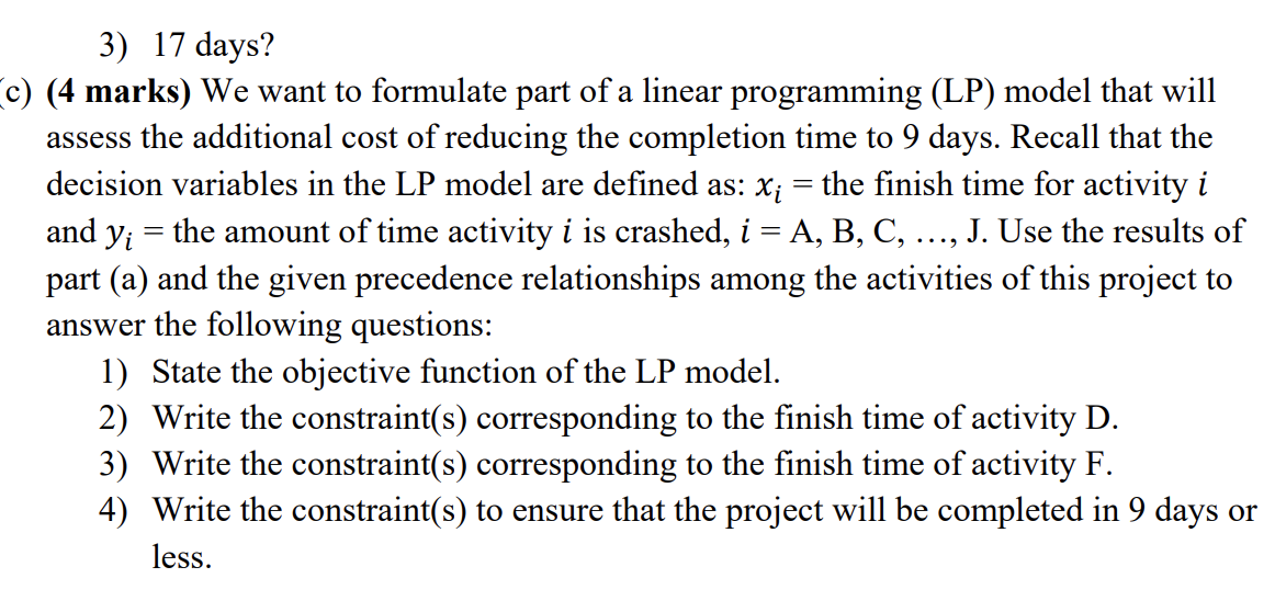 Activity A Crash Cost ($) 20 Normal Cost ($) 12 B