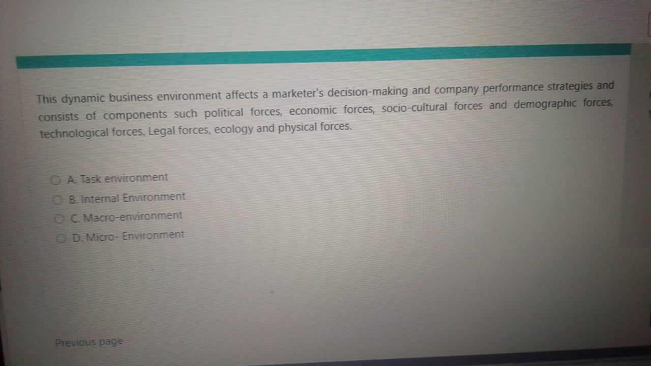 This dynamic business environment affects a