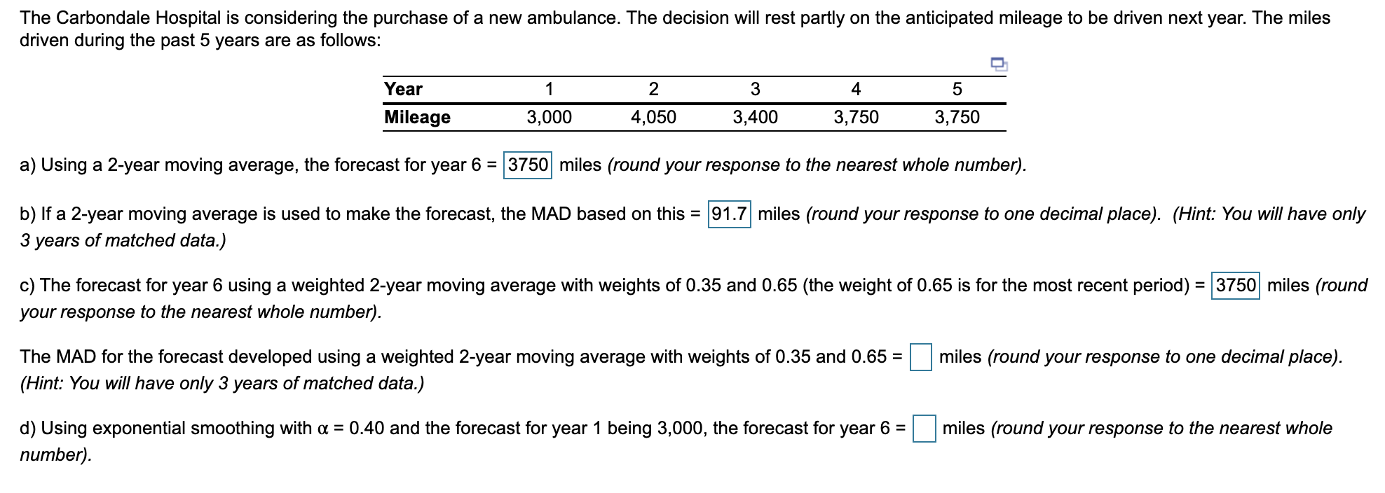 please solve blank questions The Carbondale