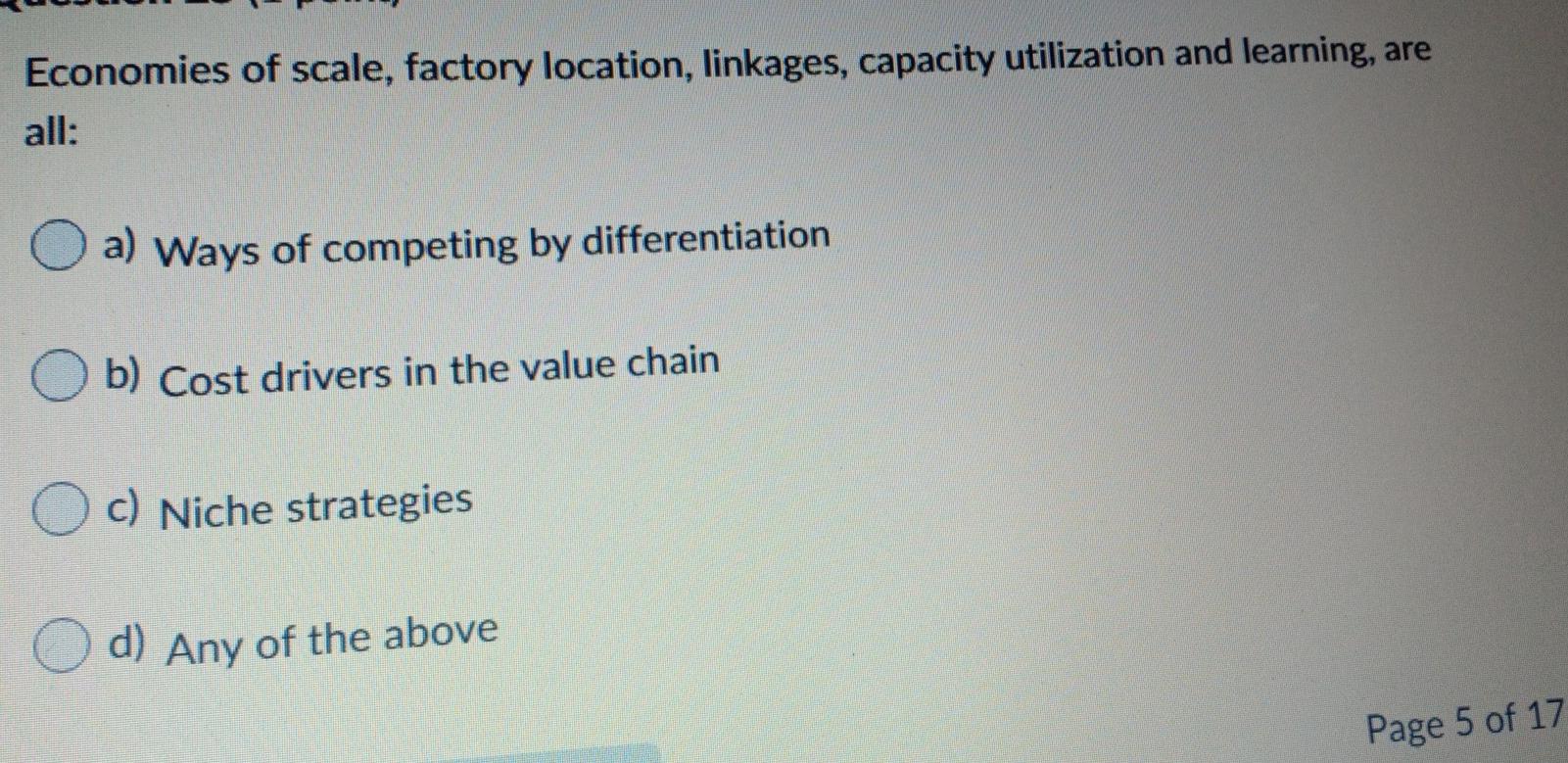 Economies of scale, factory location, linkages,