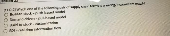 uestion [CLO-2] Which one of the following pair