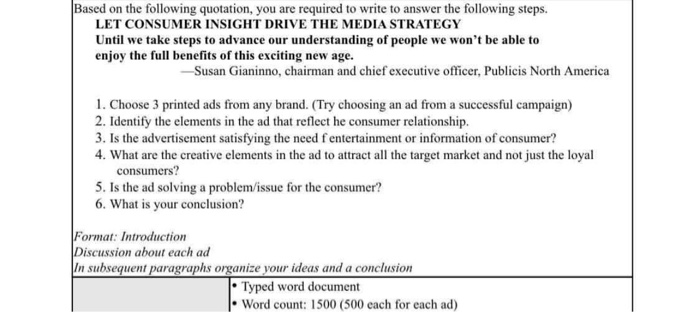 Based on the following quotation, you are