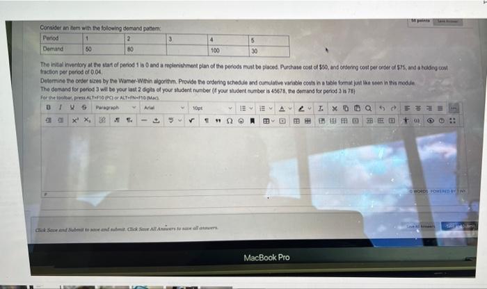 Period 3 is 76 Consider an item with the