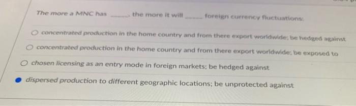 The more a MNC has the more it will foreign