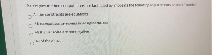 The simplex method computations are facilitated