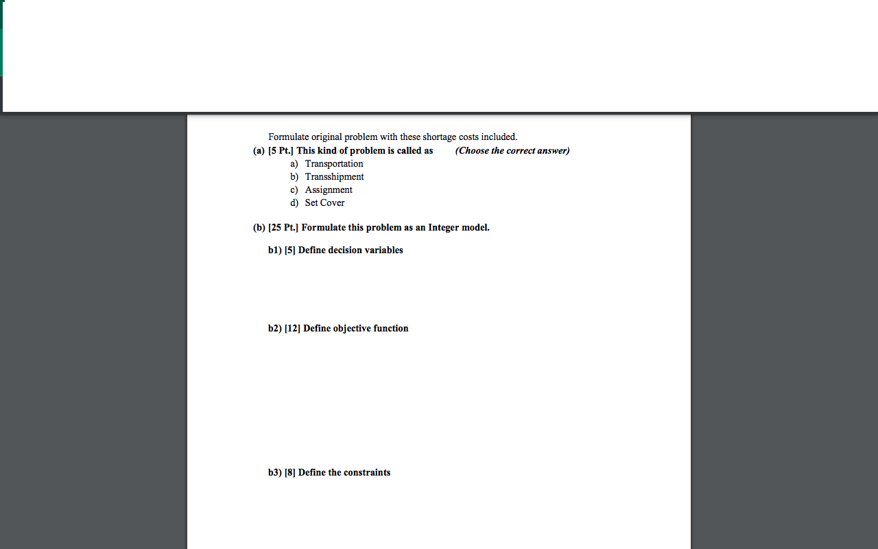 Please answer the questions below. 2. [30 Pt.)