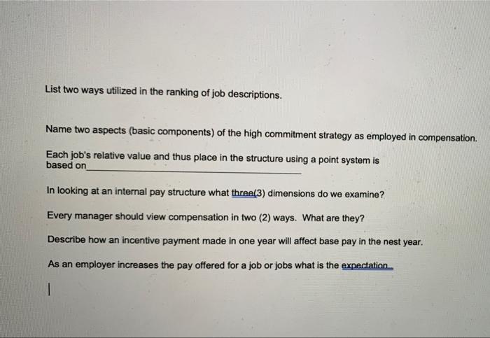 Please help me with these questions. List two