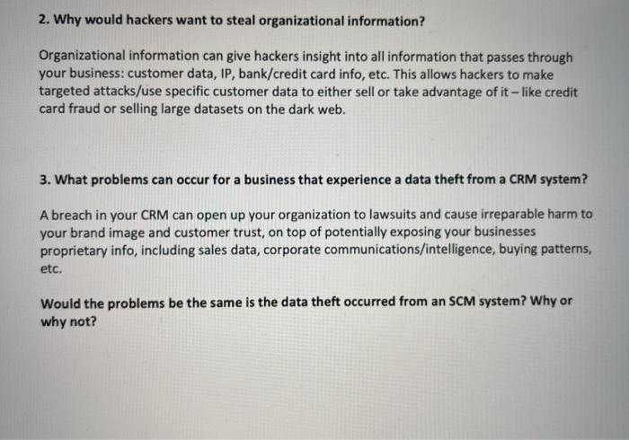 please answer the second part of question 3 - i