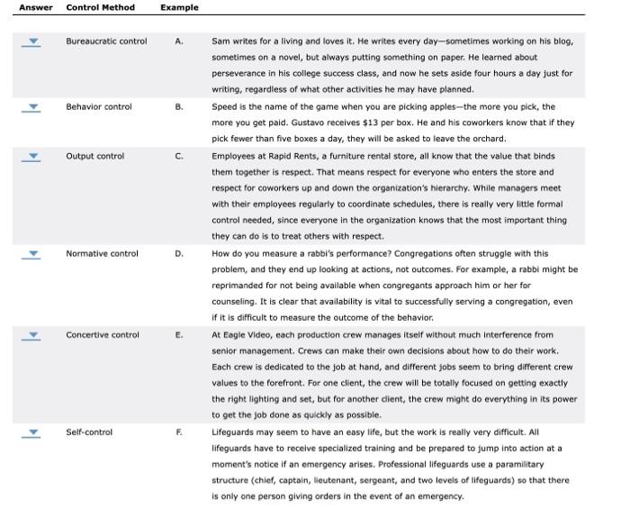 Answer Control Method Example Bureaucratic