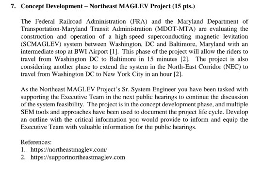 7. Concept Development - Northeast MAGLEV Project