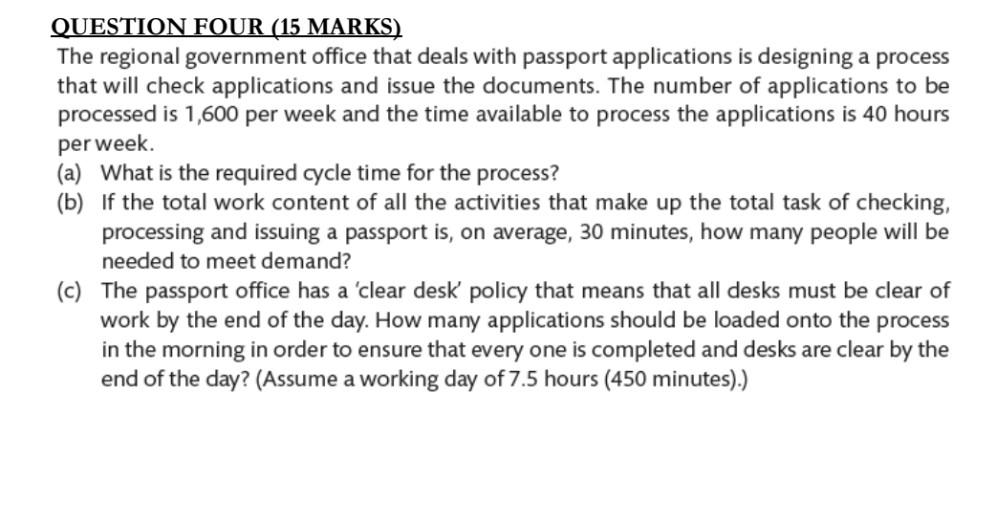 QUESTION THREE (15 MARKS) A laboratory process