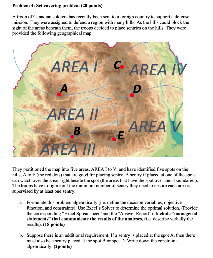 Problem 4: Set covering problem (20 points) A