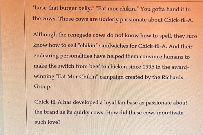 Review the Chick-fil-A case that opened and