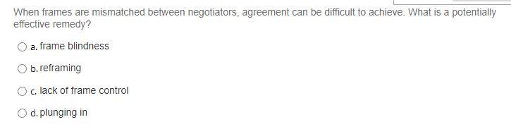 When frames are mismatched between negotiators,