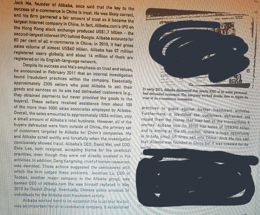 Question 6. - Week 11 How does Jack Yun Ma