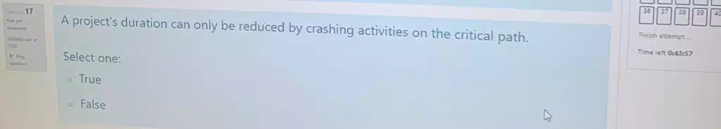 A project's duration can only be reduced by