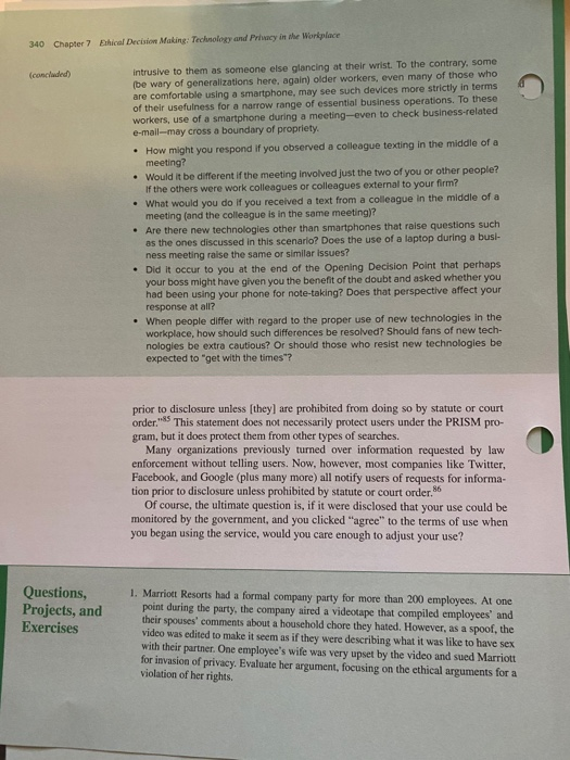 1) Identify 3-4 ethical issues that are raised by