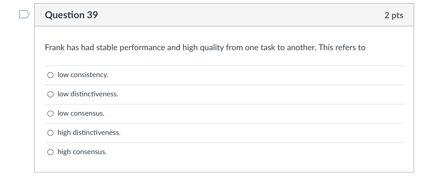 Question 39 2 pts Frank has had stable
