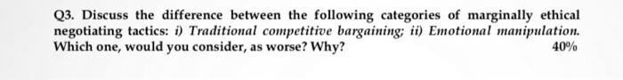 Q3. Discuss the difference between the following