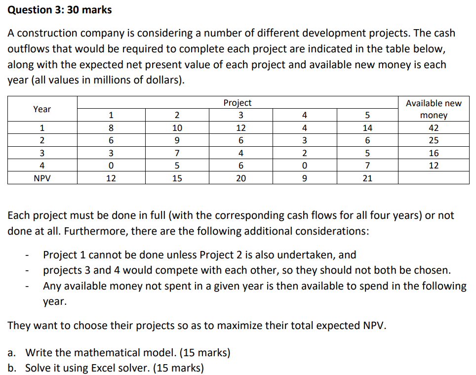 Instruction: To write a mathematical model, you