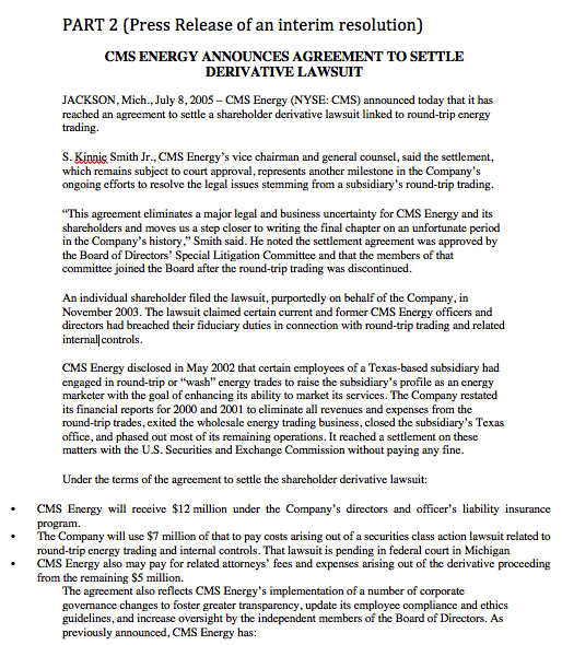 Read and Integrate the CMS Energy Case Study (The