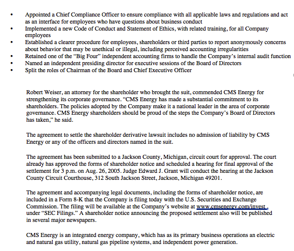Read and Integrate the CMS Energy Case Study (The