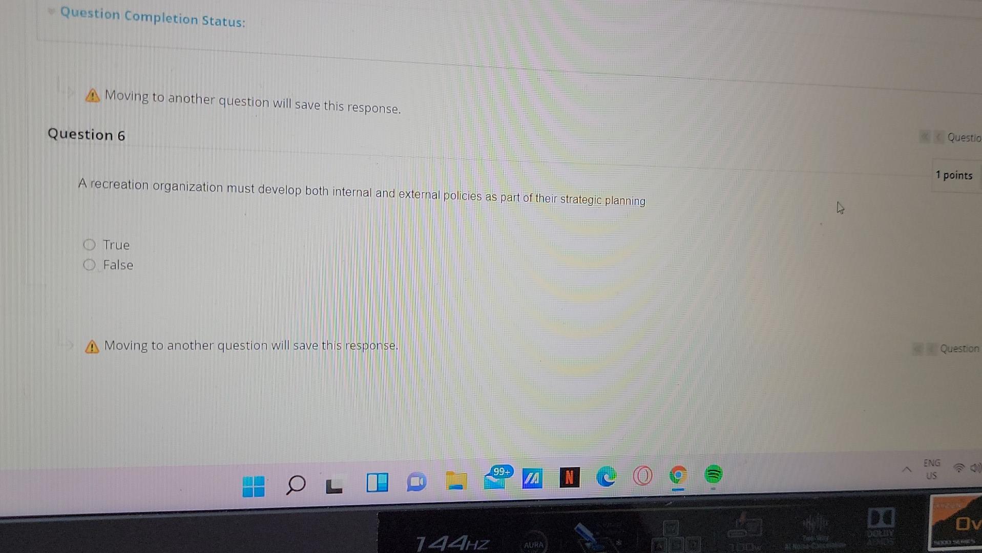 completion Status: Moving to another question