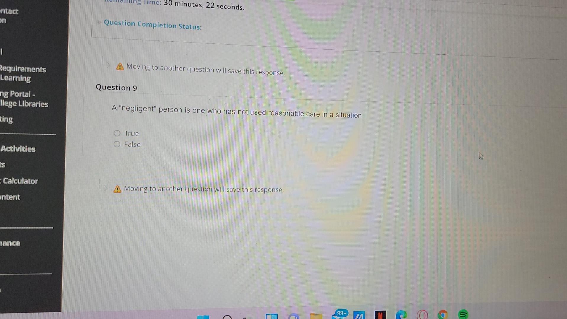 completion Status: Moving to another question