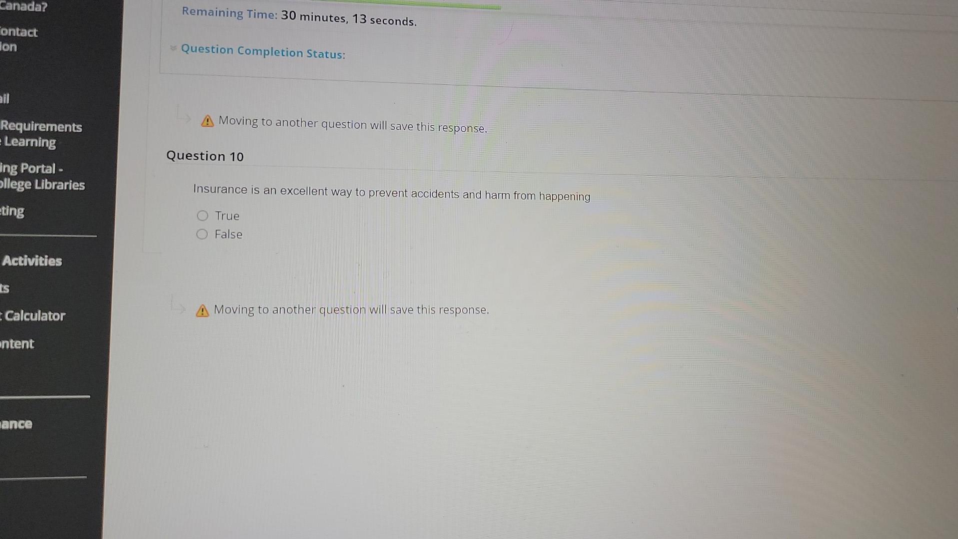 completion Status: Moving to another question