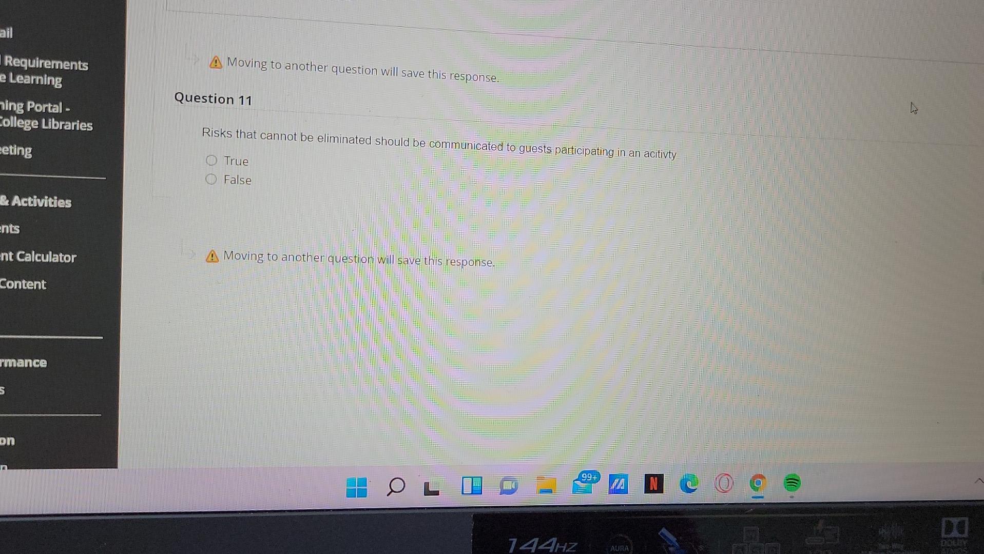 completion Status: Moving to another question