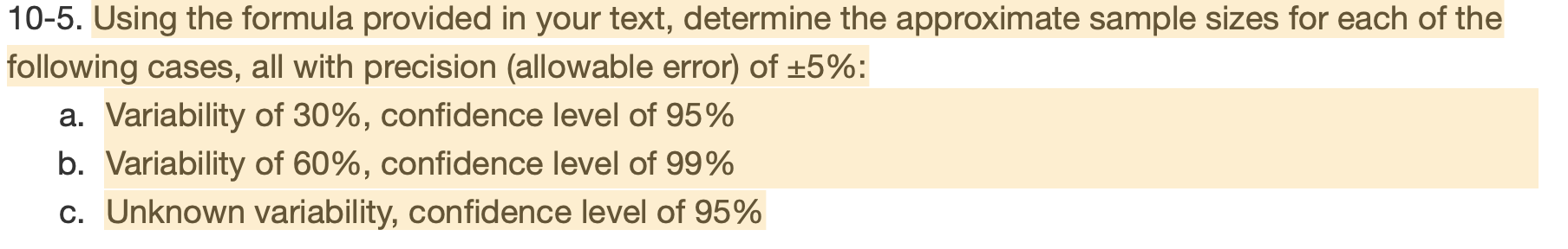 10-15. The following items pertain to determining