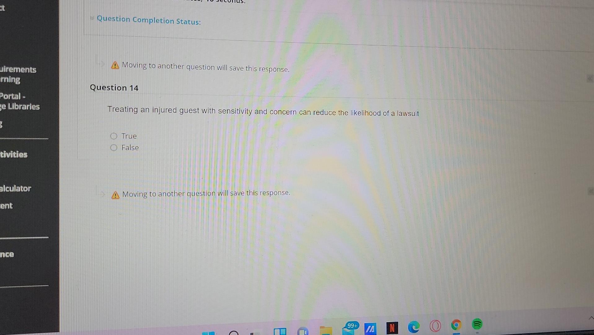 completion Status: Moving to another question