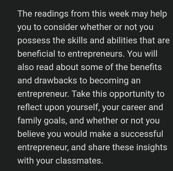 The readings from this week may help you to