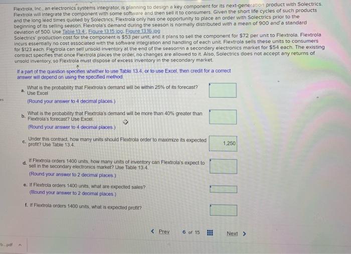 Just questions D,E,F please. Flextrola, Inc, an