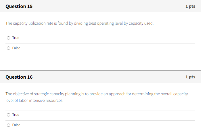 Solve 15 and 16, please! The capacity utilization
