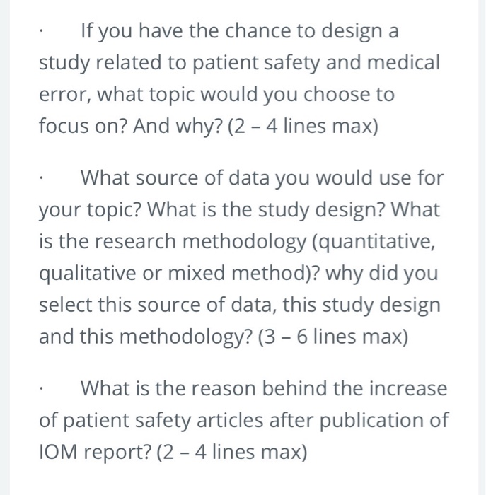If you have the chance to design a study related