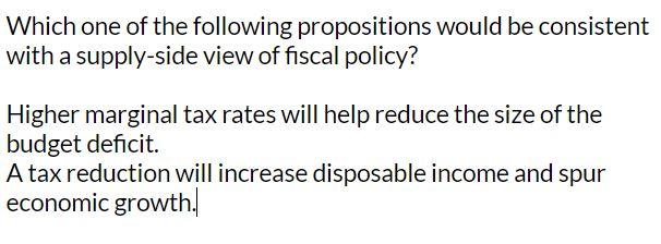 Which one of the following propositions would be
