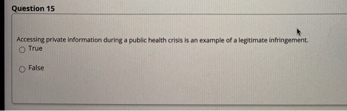 Question 15 Accessing private information during